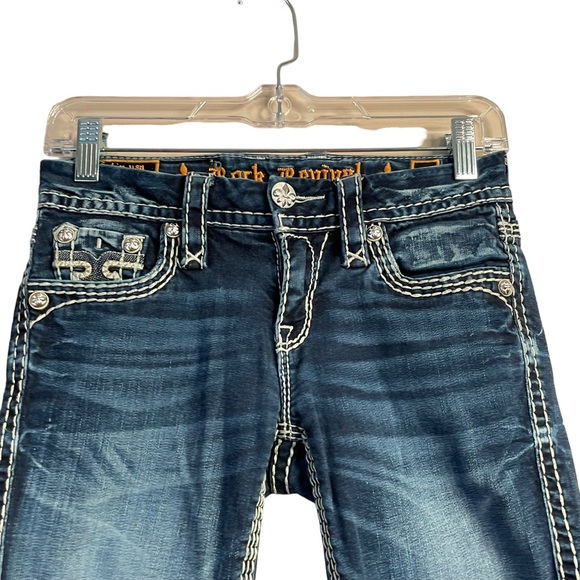 Rock Revival Women Jeans Size 25 Dark Blue Janelle Skinny Low-Rise Stretch Denim - Picture 5 of 10
